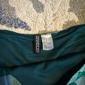 Divided Green Plaid Mini Skirt